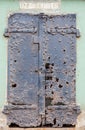 Ruins of an iron door at Battery Mendell, Fort Barry, Marin Headlands, California, USA.