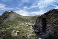 Ruins of italian old barracks near french Alps