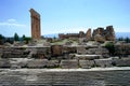 Ruins of Jupiter temple and great court of Heliopolis in Baalbek, Bekaa valley Lebanon Royalty Free Stock Photo