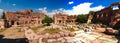 Ruins of Jupiter temple and great court of Heliopolis, Baalbek, Bekaa valley Lebanon Royalty Free Stock Photo