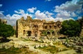 Ruins of Jupiter temple and great court of Heliopolis in Baalbek, Bekaa valley Lebanon Royalty Free Stock Photo