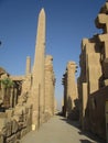 Karnak ruins stone temple pillars Royalty Free Stock Photo