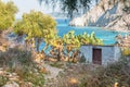 Ruins in Kastro, old metropolis of Skiathos