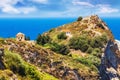 Ruins in Kastro, old metropolis of Skiathos Island