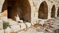 Ruins of the Kerak Castle in Jordan. Royalty Free Stock Photo