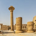 Ruins of the kiosk of Taharqa in the first courtyard of the Temple of Amun in Luxor, Egypt. Royalty Free Stock Photo