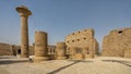 Ruins of the kiosk of Taharqa in the first courtyard of the Temple of Amun in Luxor, Egypt. Royalty Free Stock Photo