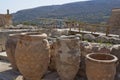 Ruins of Knossos Palace, in the foreground, the pithos are large Royalty Free Stock Photo