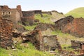 The ruins in Kvavlo village. Tusheti region (Georgia) Royalty Free Stock Photo