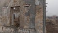 The ruins of a landowner house in the countryside. Ancient ruins. Aerial view