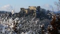 Ruins of Lietava castle in winter time, Slovakia