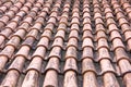 roof tiles exterior dietails of the Livonia Order Castle was built in the middle of the 15th century. Bauska Latvia