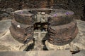 The ruins of the Lotus Pedestal within the Gedige type image house at Anuradhapura in Sri Lanka.