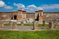 Ruins of the Macellum in the ancient city of Pompeii in a beautiful early spring day