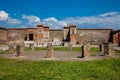Ruins of the Macellum in the ancient city of Pompeii in a beautiful early spring day