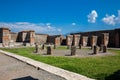 Ruins of the Macellum in the ancient city of Pompeii in a beautiful early spring day