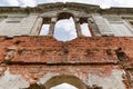 Ruins of main facade of old palace against the sky