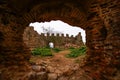 Ruins of medieval castle in Capilla in Estremadura in Spain Royalty Free Stock Photo