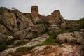 Ruins of medieval castle in Capilla in Estremadura in Spain Royalty Free Stock Photo