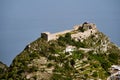 ruins of the medieval castle Castello saraceno in the city of Taormina on the island of Sicily Royalty Free Stock Photo