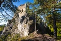 Ruins of Medieval Castle Hricov in Sulov Mountains Range near Zilina, Slovakia Royalty Free Stock Photo