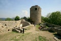 Ruins of a medieval castle in town Wlen, Poland.