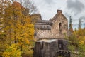 Ruins of medieval castle in Sigulda Royalty Free Stock Photo