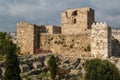 Ruins of the medieval crusaders castle in Byblos