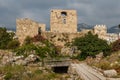 Ruins of the medieval crusaders castle in Byblos