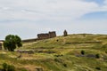 the ruins of the medieval fortress in the mountains Royalty Free Stock Photo