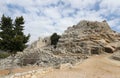 Ruins of the medieval fortress Nimrod Mivtzar Nimrod located in the northern Golan Heights in Israel.