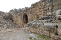 Ruins of the medieval fortress Nimrod Mivtzar Nimrod located in the northern Golan Heights in Israel.