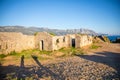 Ruins of medieval fortress Tvrdava Mogren at the shore of Adriatic sea, Montenegro.