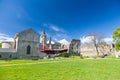 Ruins of medieval Haapsalu Episcopal Castle under blue sky Royalty Free Stock Photo