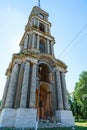 Ruins of a 75 meter high bell tower in the style of classicism, Royalty Free Stock Photo