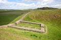 Ruins of military guardhouse on Hadrian`s Wall