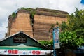 The ruins of Mingun Pahtodawgyi, an incomplete pagoda or monument stupa in Mingun, Myanmar, Burma Royalty Free Stock Photo