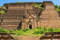 The ruins of Mingun Pahtodawgyi, an incomplete pagoda or monument stupa in Mingun, Myanmar, Burma Royalty Free Stock Photo