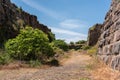 Ruins of moat around Belvoir Fortress, Kohav HaYarden National Park in Israel.