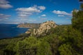 Ruins of Monolithos castle on Rhodes island in Greece Royalty Free Stock Photo