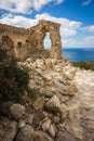 Ruins of Monolithos castle on Rhodes island in Greece Royalty Free Stock Photo