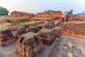 The ruins of Nalanda Mahavihara Royalty Free Stock Photo