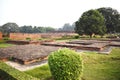 Ruins of Nalanda University situated at Bihar, Nalanda Royalty Free Stock Photo