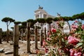 Ruins near Colonna Traiana in Piazza Venezia Rome Italy Royalty Free Stock Photo