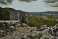 The ruins of the Nevytsky castle near Kamyanytsia village of the Transcarpathian region. Royalty Free Stock Photo