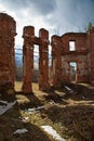 Ruins of the noble estate Petrovskoe-Knyazhishchevo. Royalty Free Stock Photo