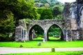 Ruins of the Norman Abbey at Margam Park Royalty Free Stock Photo