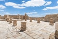 Ruins of the northern church in the Nabataean city of Avdat, located on the incense road in the Judean desert in Israel. It is inc Royalty Free Stock Photo