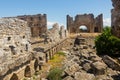 Ruins of Nymphaeum and Bazilika of ancient city Aspendos. Turkey