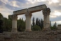 Ruins of Octavia temple in ancient Corinth, Greece Royalty Free Stock Photo